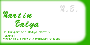 martin balya business card